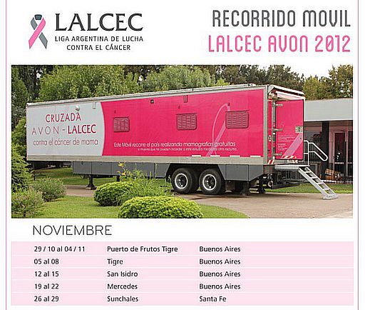 El Mamógrafo Móvil AVON-LALCEC continúa realizando su recorrido por todo el país